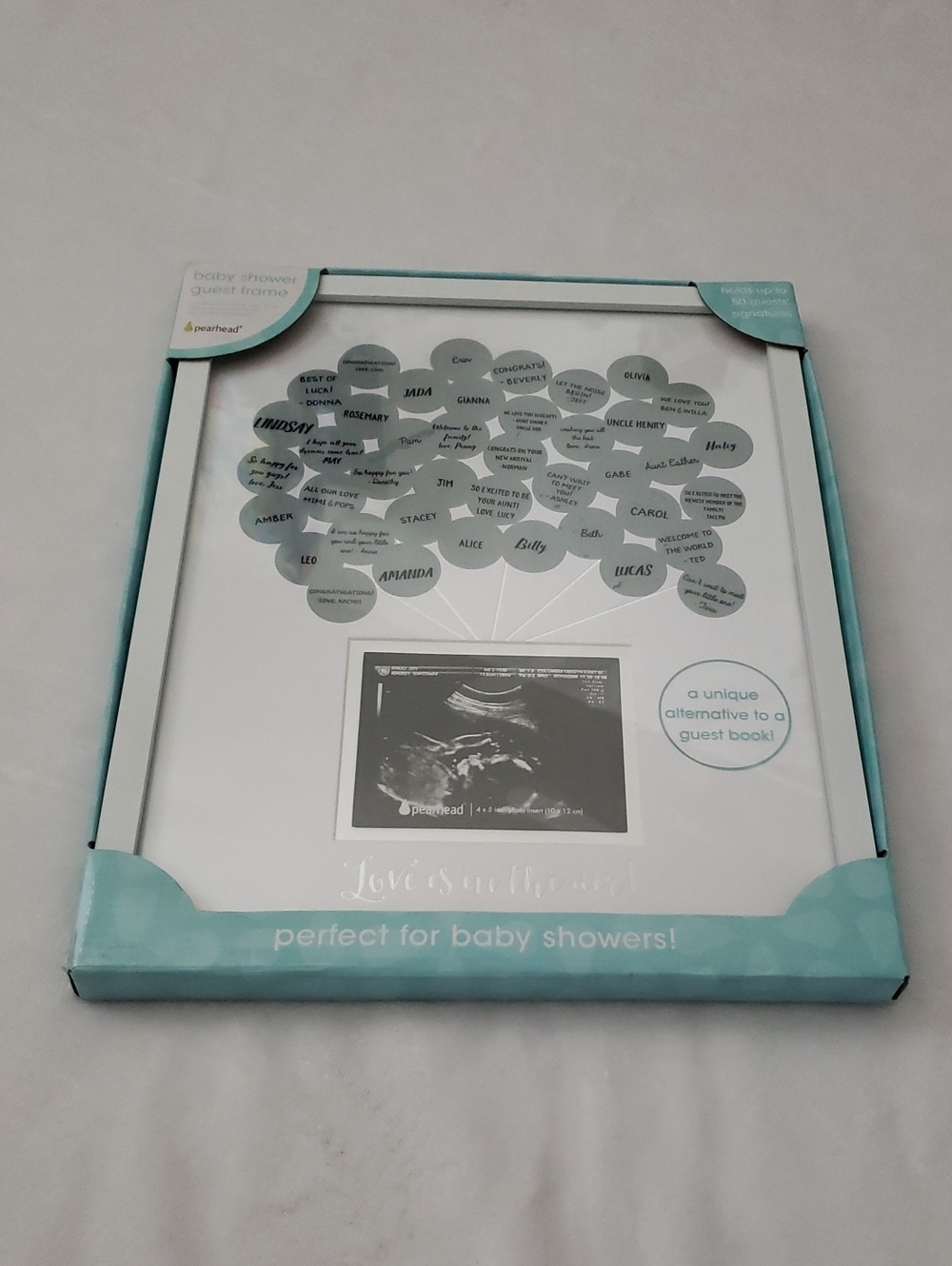 Pearhead Baby Shower Guest Frame -  White